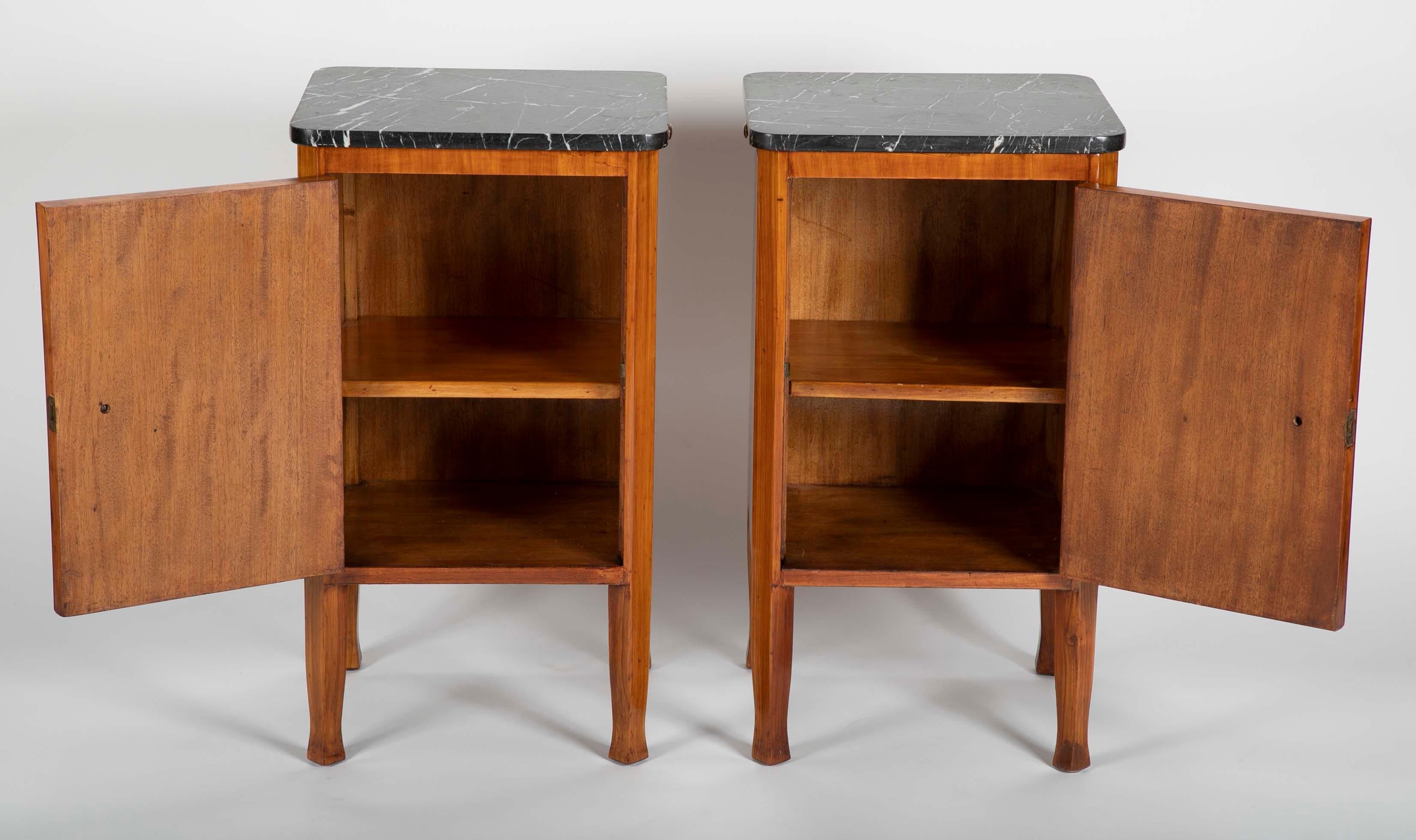 Pair of Italian Fruit Wood Bedside Cabinets 1