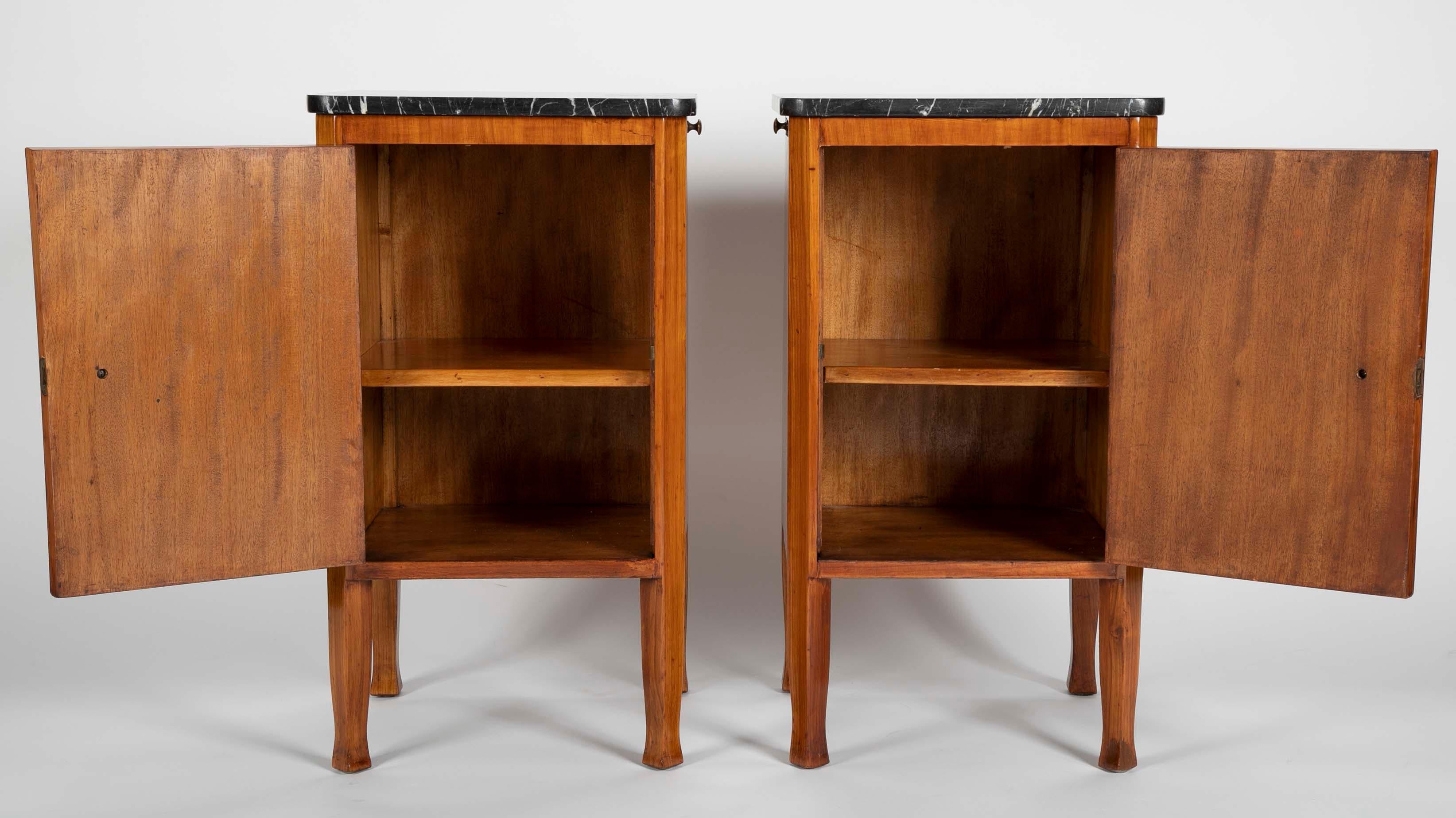 Pair of Italian Fruit Wood Bedside Cabinets 2