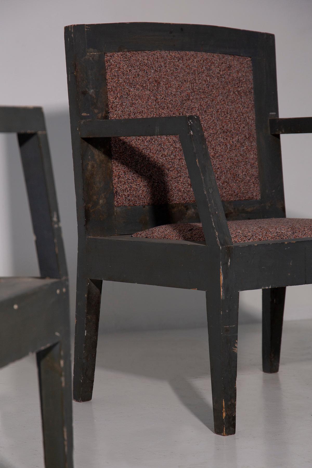 Paire de fauteuils futuristes italiens avec tissu coloré en vente 6