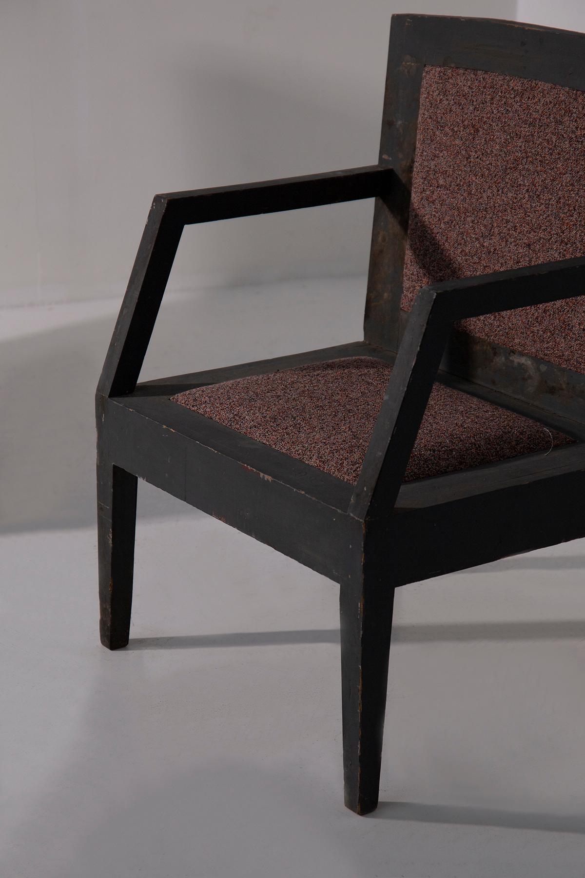 Futuriste Paire de fauteuils futuristes italiens avec tissu coloré en vente