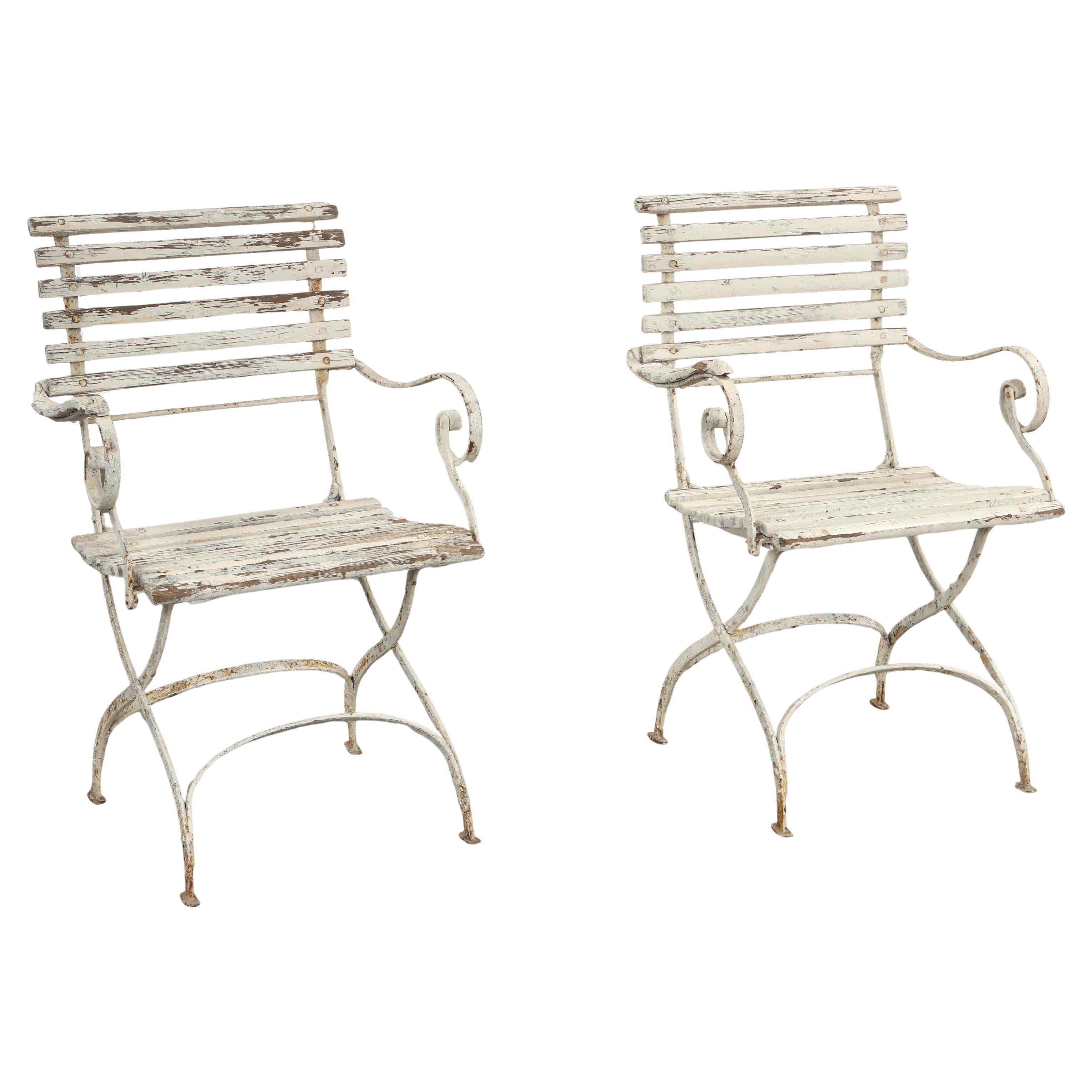 Pair of Italian Garden Armchairs in the style of Arras Saint Sauveur, 1940s