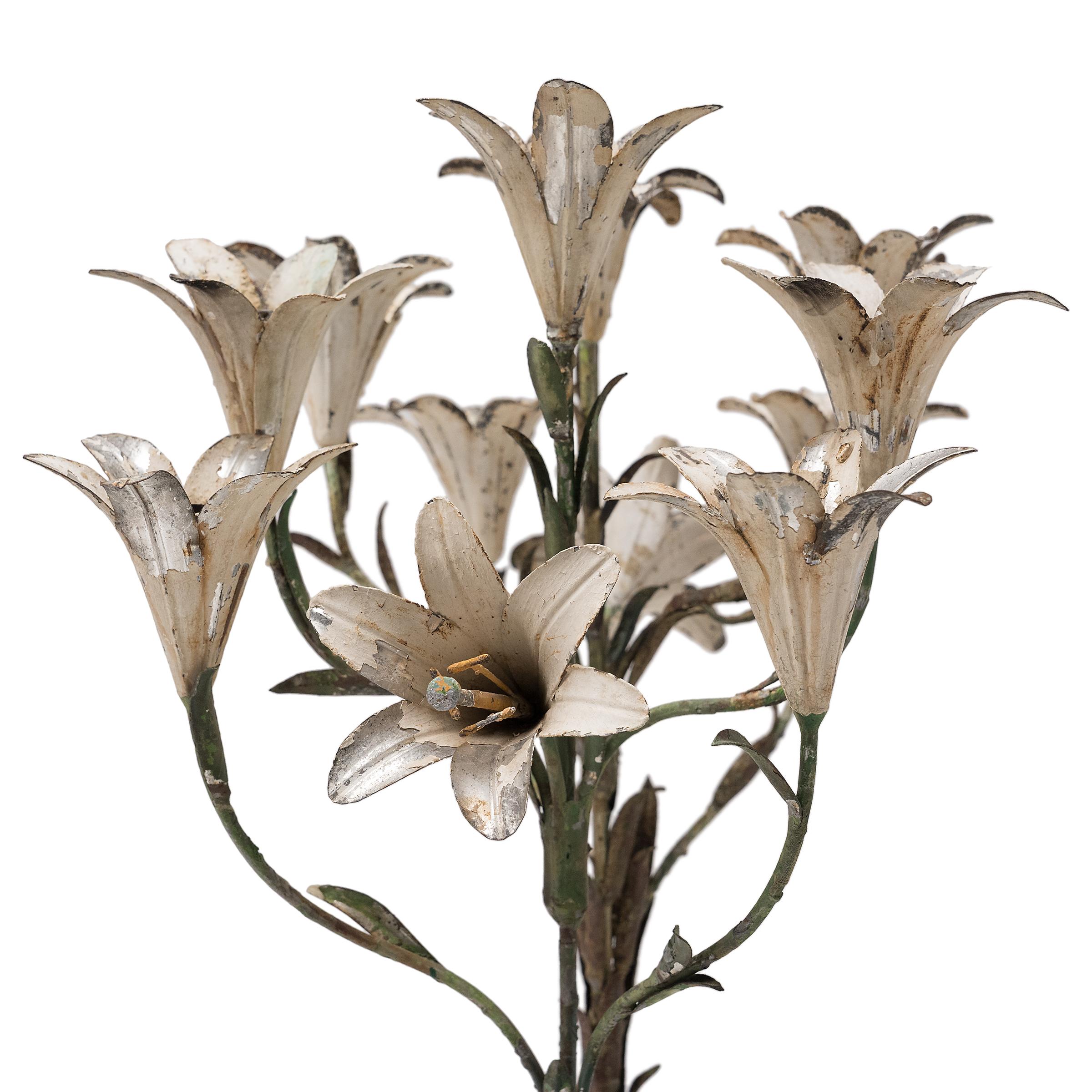 Pair of Italian Garden Lily Floor Candelabras, c. 1930s For Sale 1