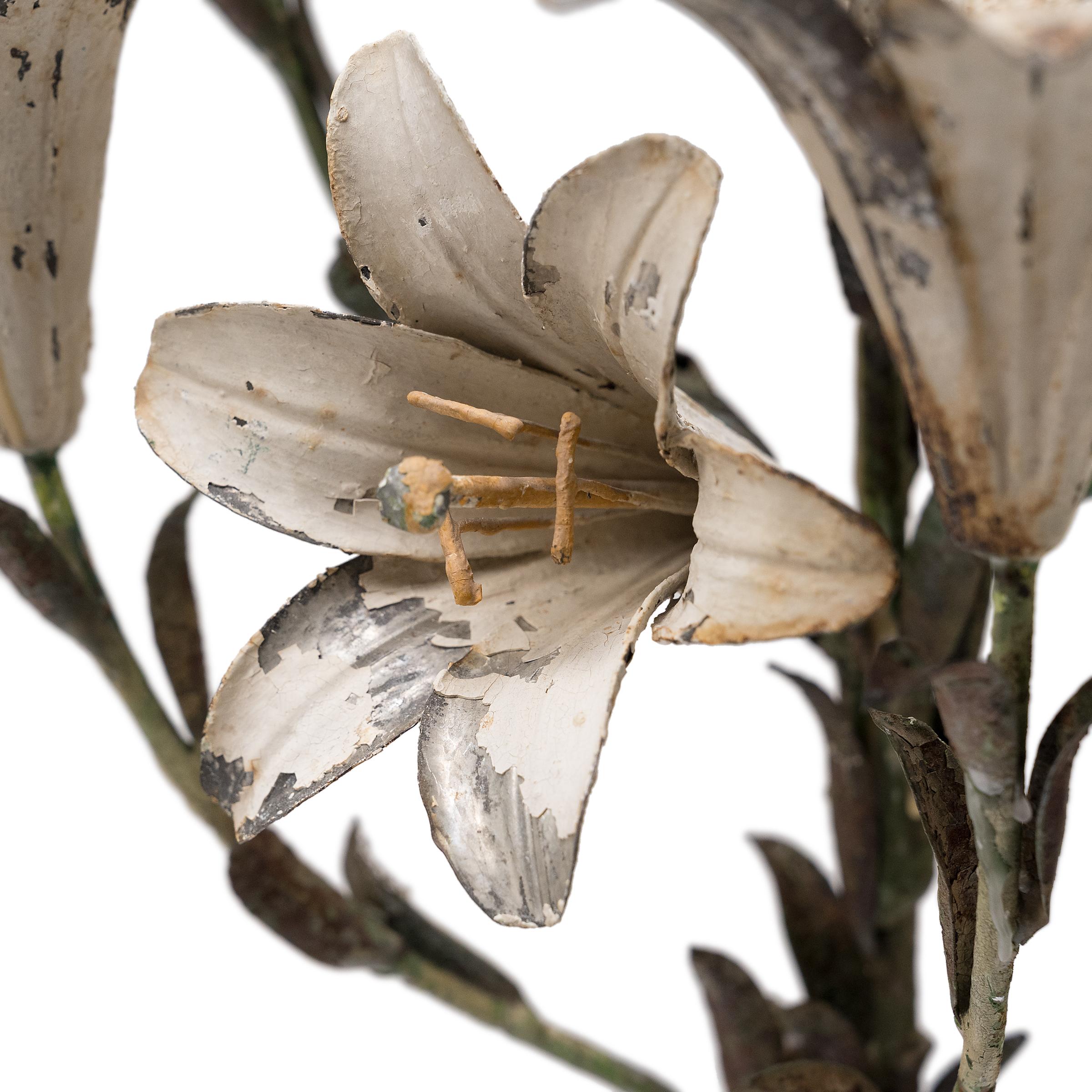 Pair of Italian Garden Lily Floor Candelabras, c. 1930s For Sale 2