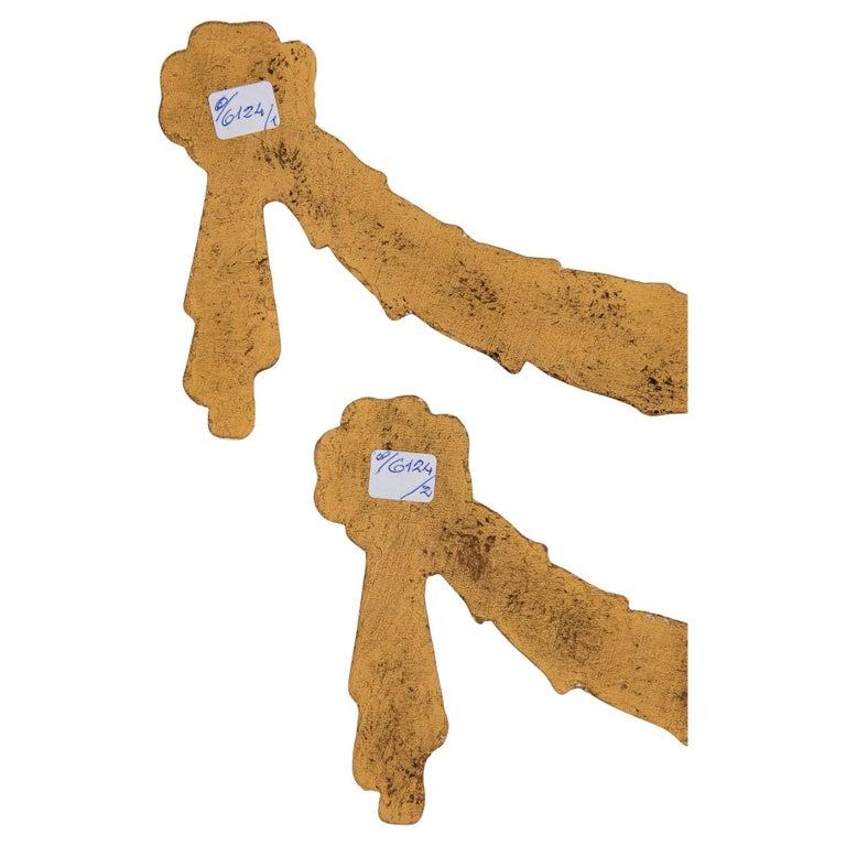 Louis XVI Paire de frises italiennes à guirlandes en bois doré en vente