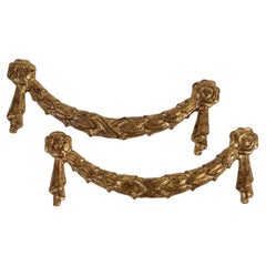 Pair of Italian Garland Friezes in Gilded Wood