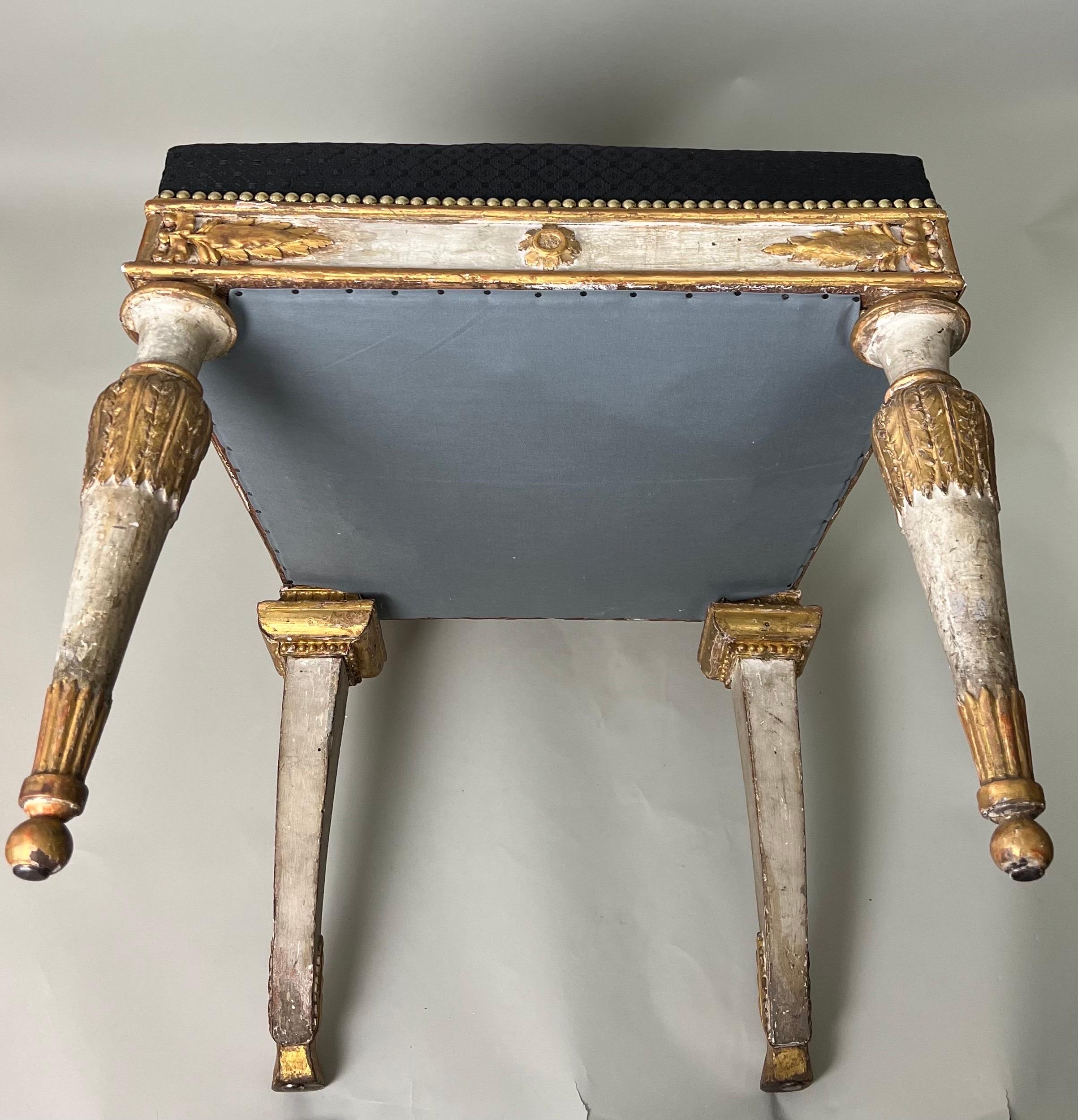 Pair of Italian Genoese Carved Parcel Gilt  Side Chairs, circa 1820-30 For Sale 4