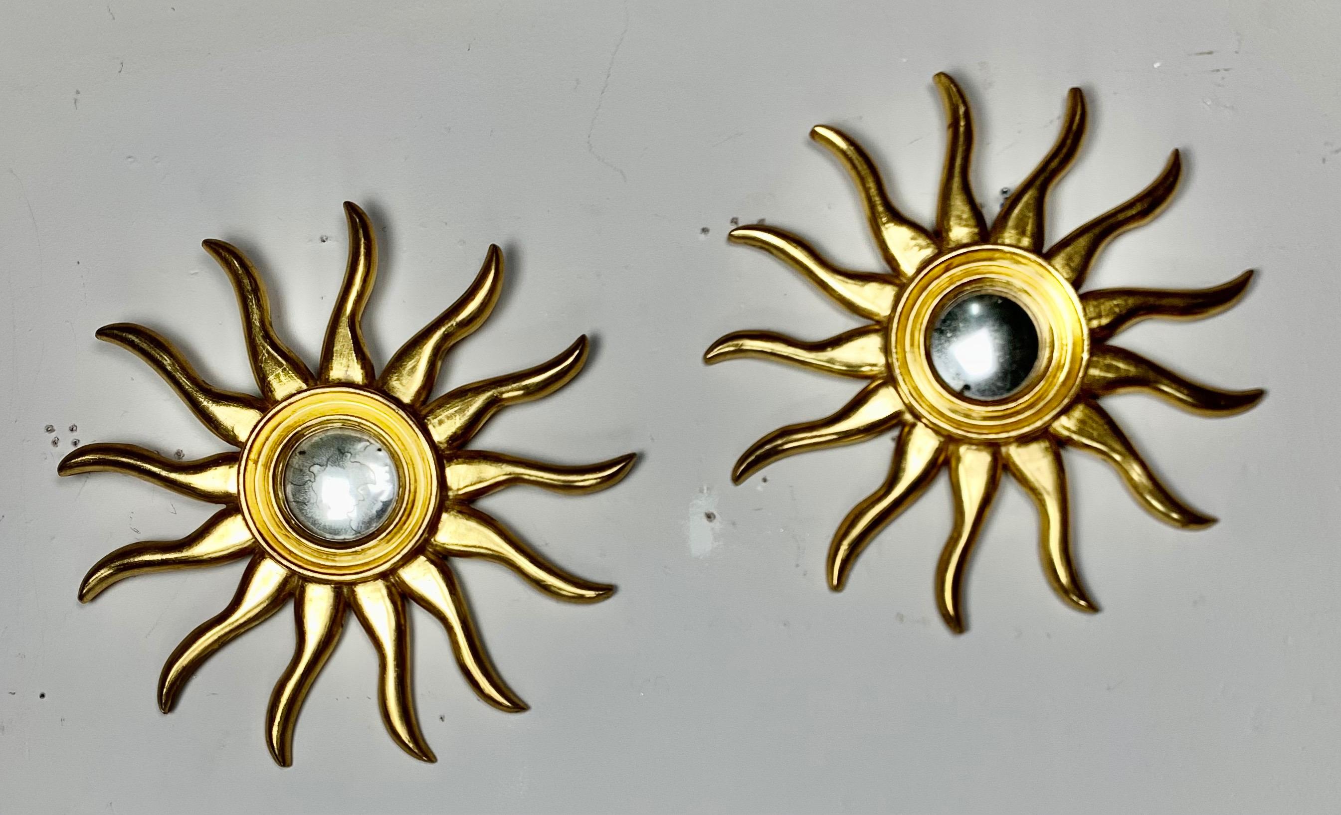 Pair of Italian Giltwood Sunburst Mirrors 5