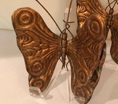 Pair of Italian Gilded Metal Butterflies