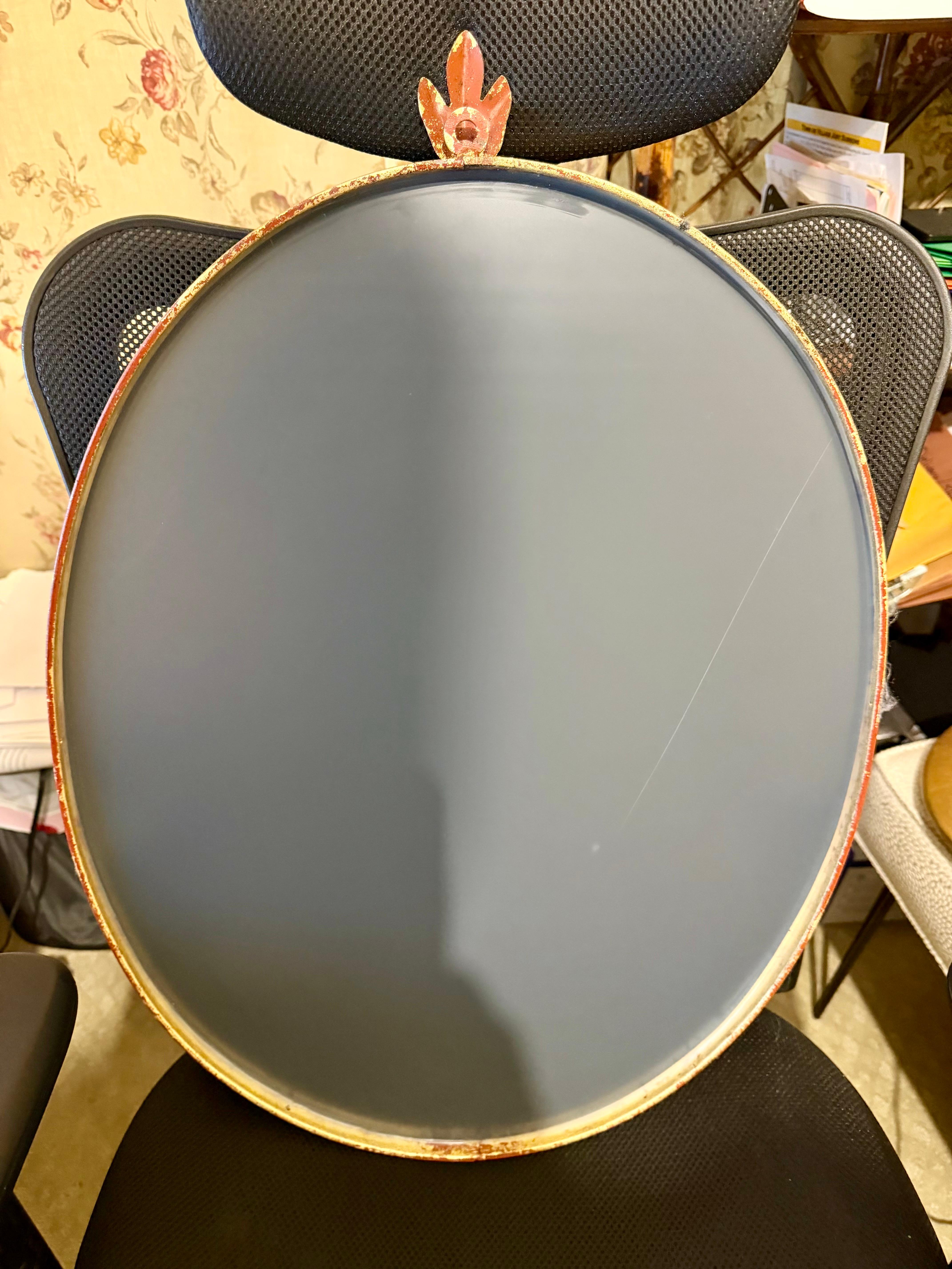 Miroir Paire de miroirs à cordes en fer doré italiens en vente