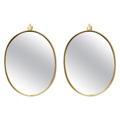 Pair of Italian Gilt Iron Rope Mirrors