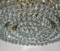 Pair of Italian Gilt Light Fixtures with Glass Drops, Sold Individually