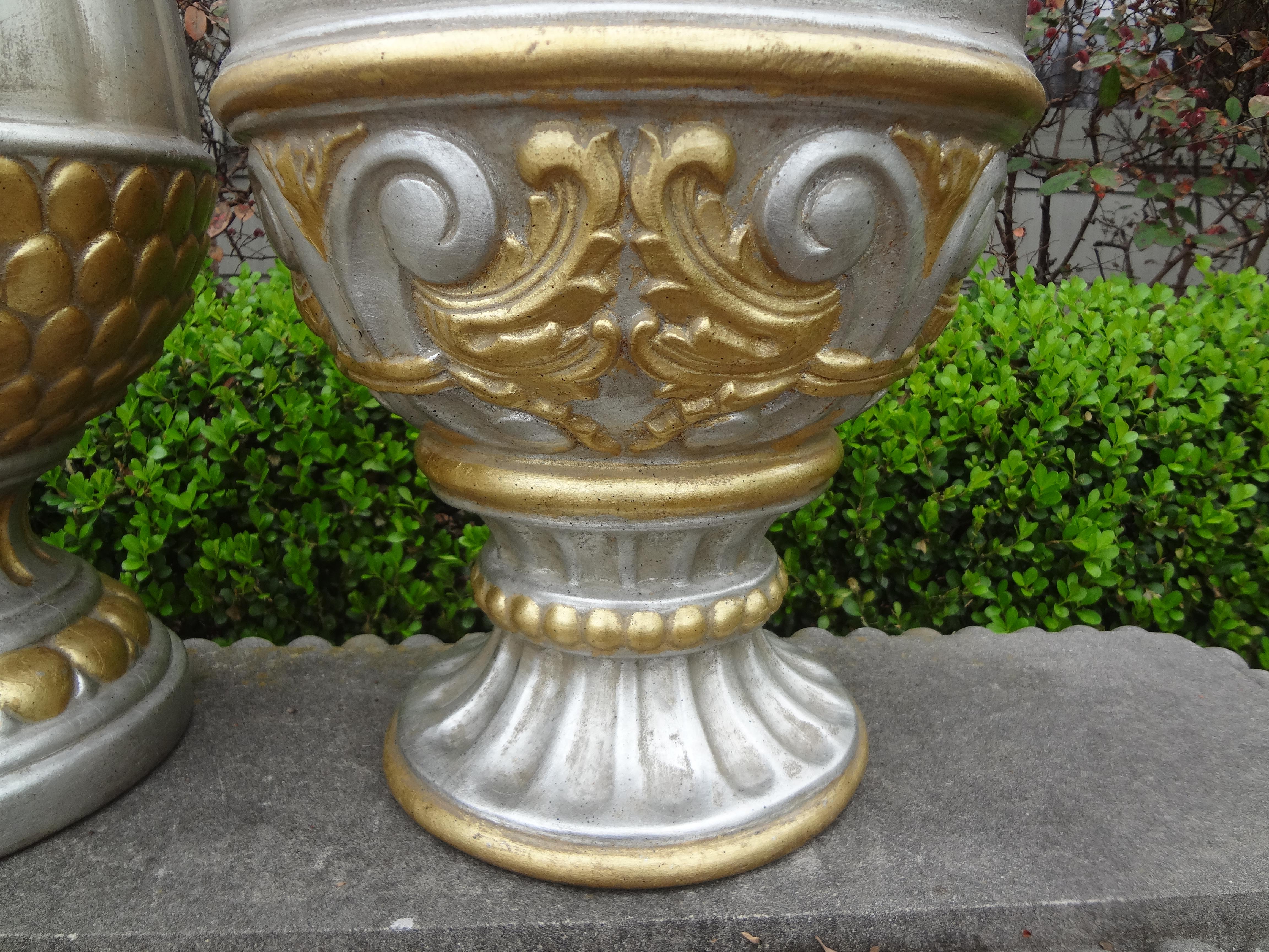 Late 20th Century Complimentary Pair of Italian Gilt Terracotta Finials For Sale