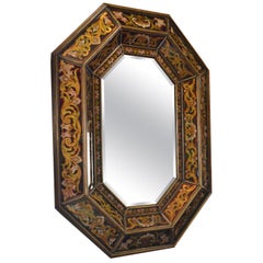 Pair of Italian Giltwood and Reverse Painted Mirrors