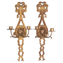 Pair of Italian Giltwood Candle Sconces
