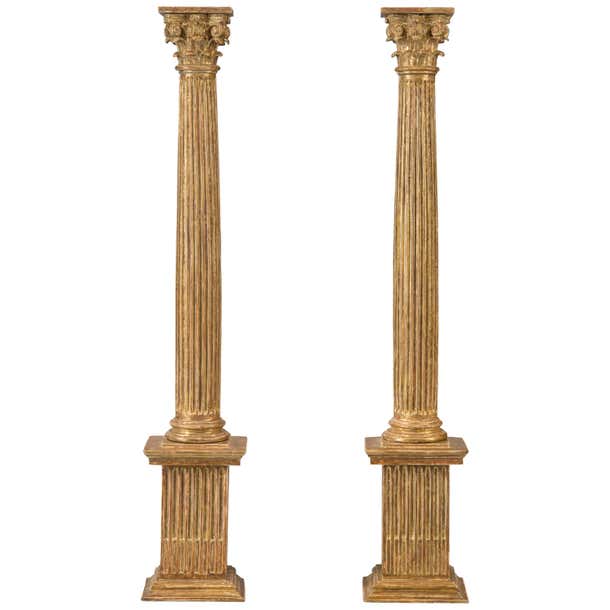 Pair of Italian Giltwood Classical Columns at 1stDibs | italian columns ...