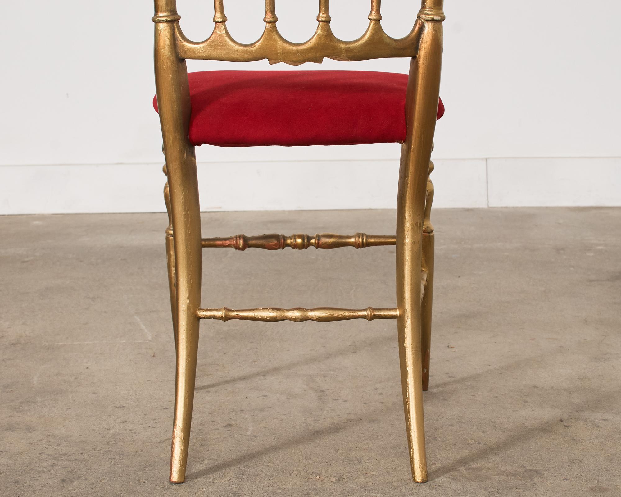 Pair of Italian Giltwood High Back Chiavari Chairs For Sale 8