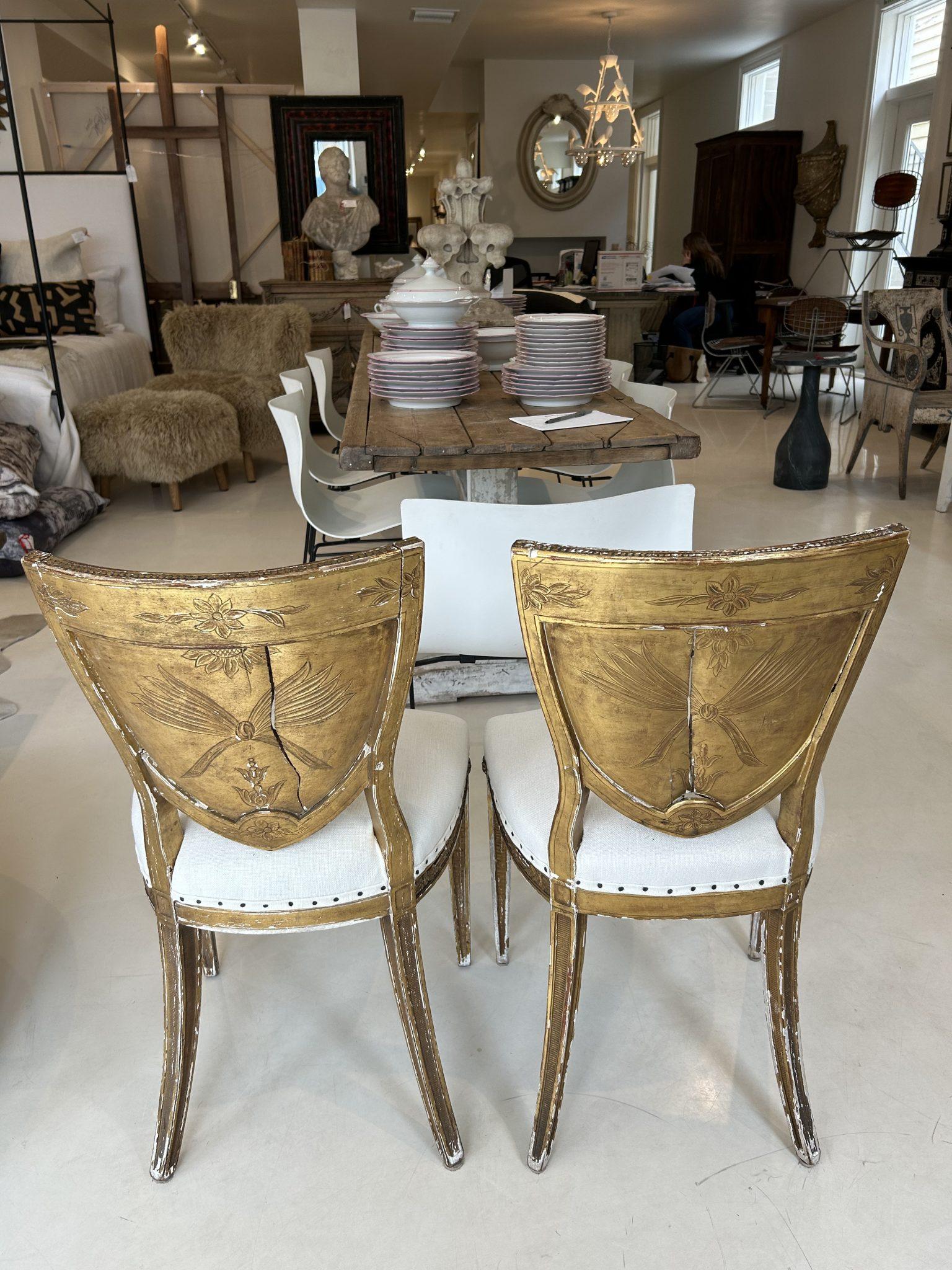 Pair of Italian Giltwood Side Chairs   3