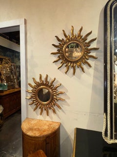 Pair of Italian Giltwood Sunburst MIrrors