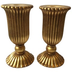 Pair of Italian Giltwood Urn Shaped  Lamp/Table Bases