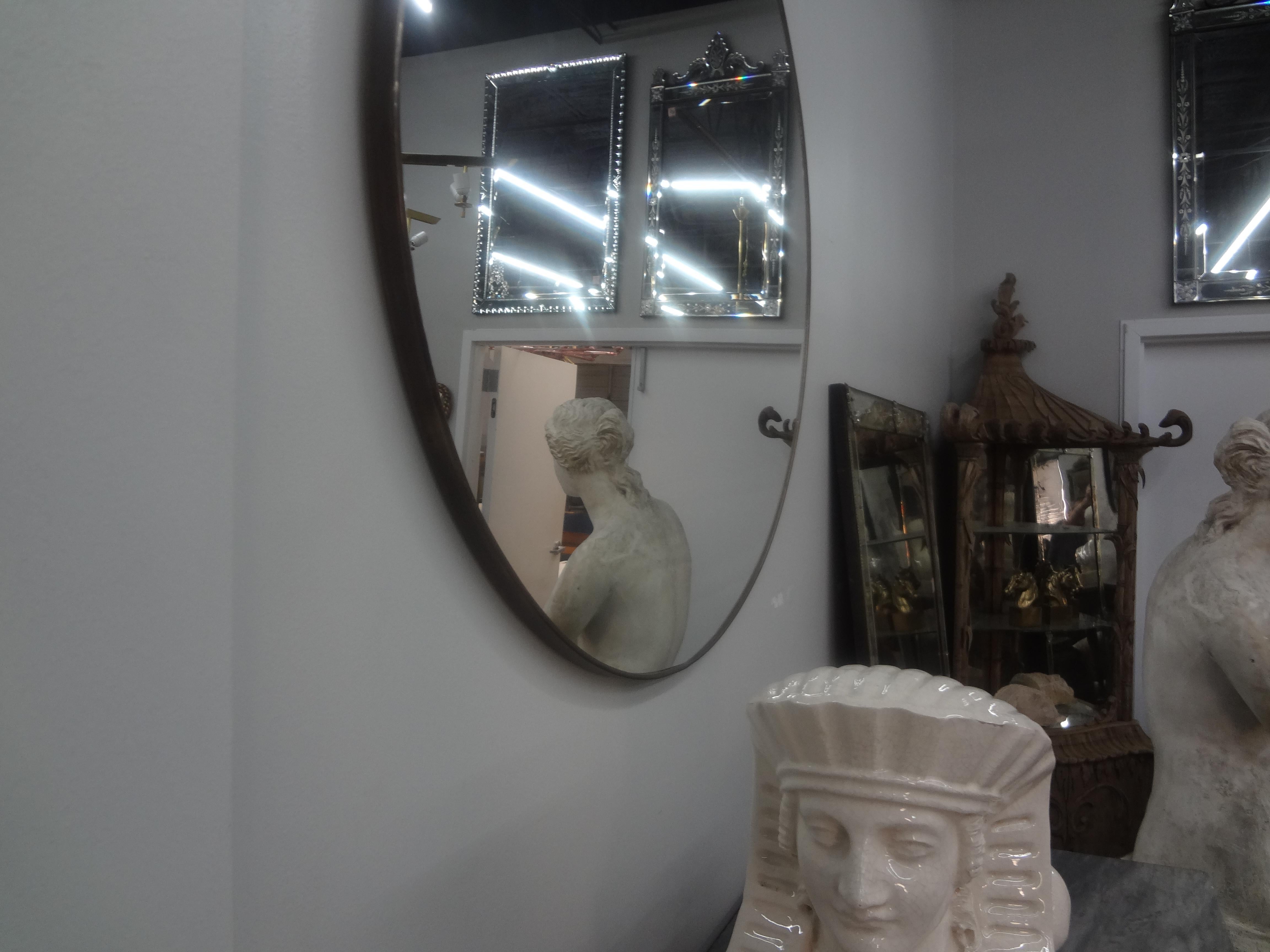 Pair of Italian Brass Mirrors In Good Condition For Sale In Houston, TX