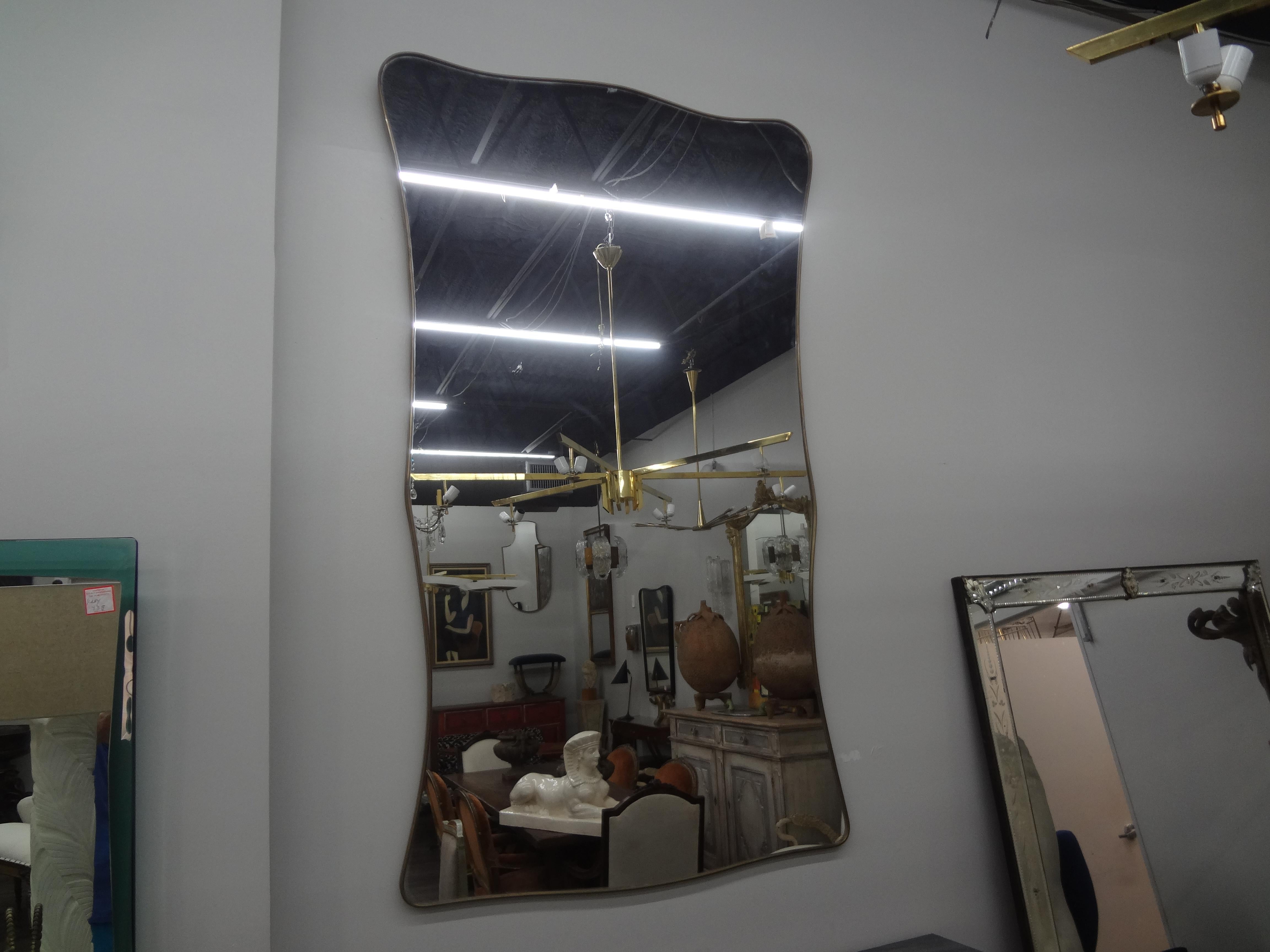 Pair of Italian Gio Ponti Inspired Brass Mirrors 3