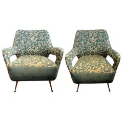 Pair of Italian Gio Ponti Inspired Lounge Chairs, circa 1960