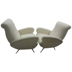 Pair of Italian Gio Ponti Inspired Lounge Chairs