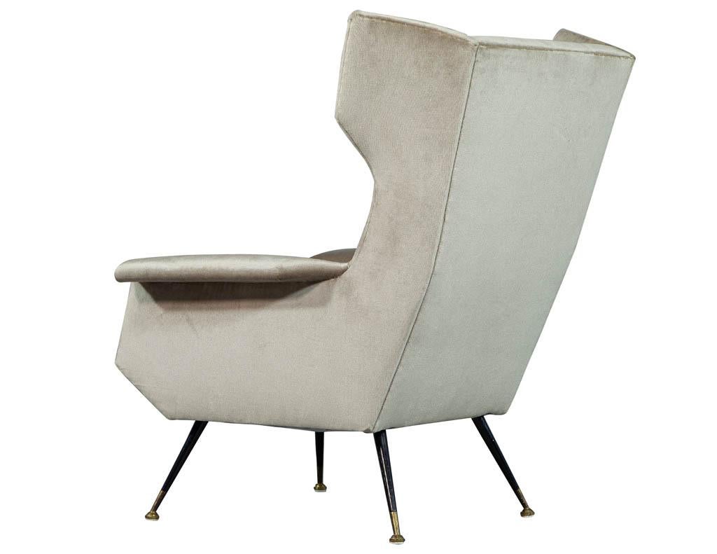 Metal Pair of Italian Gio Ponti Style Mid-Century Modern Parlor Chairs