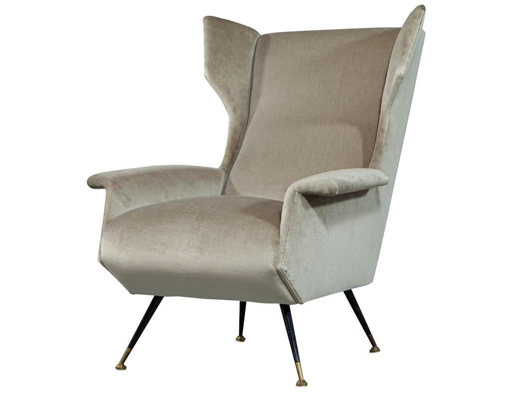 Pair of Italian Gio Ponti Style Mid-Century Modern Parlor Chairs 1