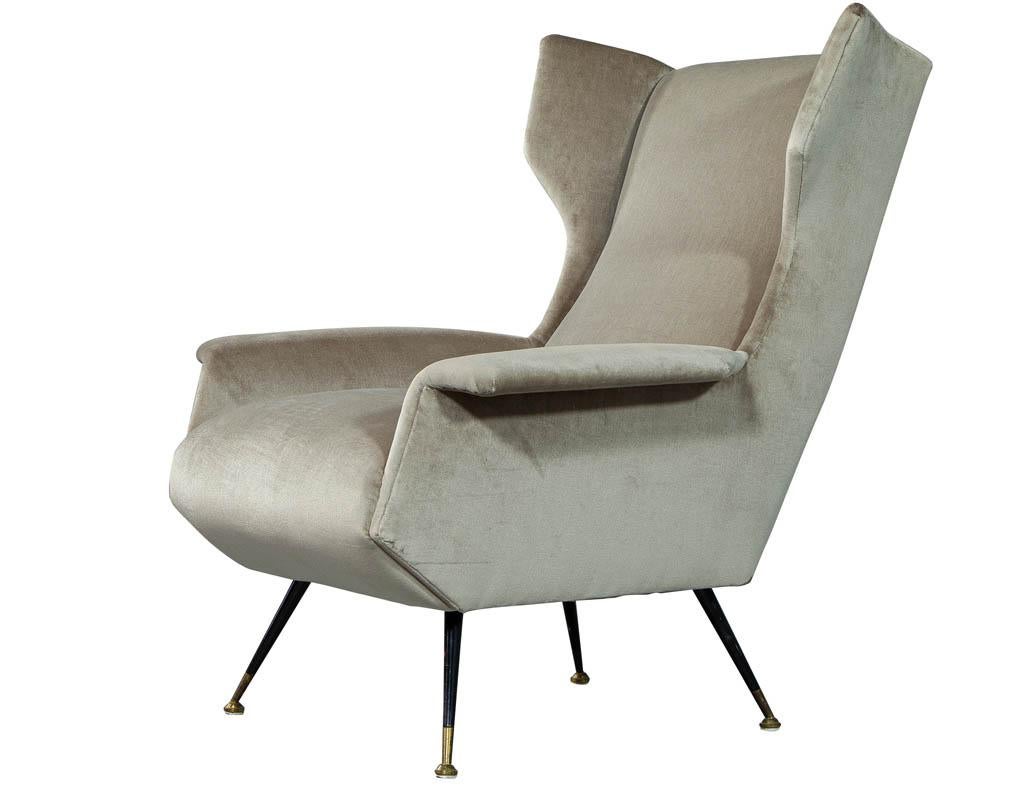Pair of Italian Gio Ponti Style Mid-Century Modern Parlor Chairs 2