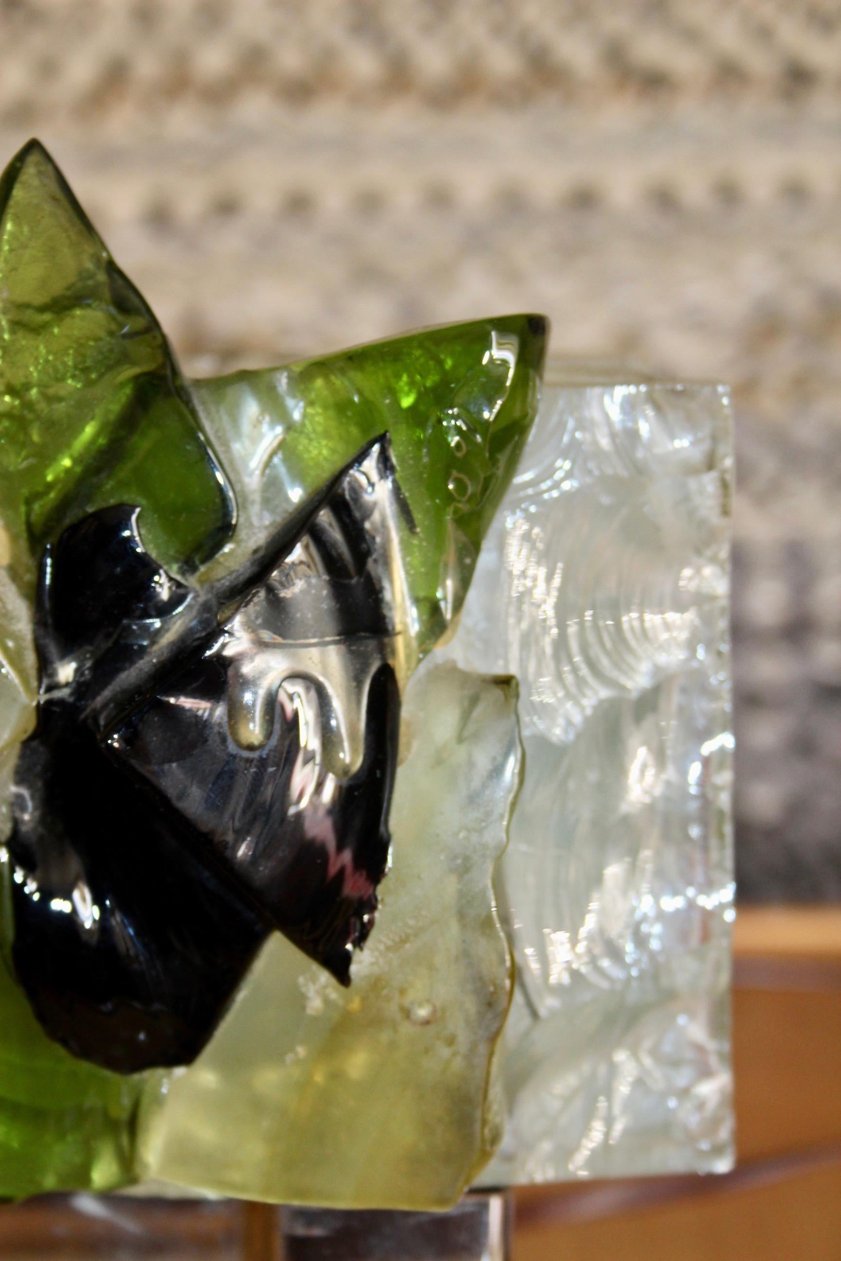 Pair of Italian glass and metal table lamp For Sale 1
