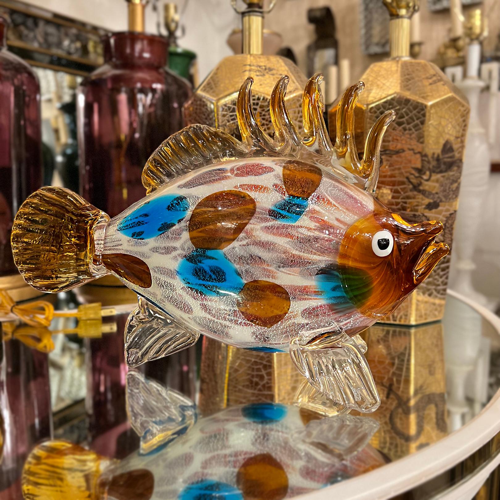 Pair of Italian Glass Fish For Sale 2