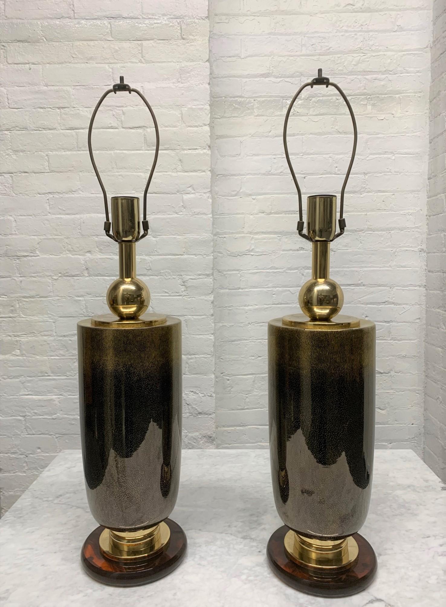 Pair of Italian Glass Lamps In Good Condition For Sale In New York, NY