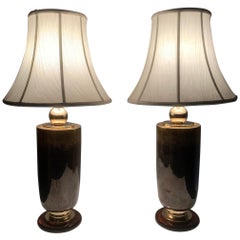 Retro Pair of Italian Glass Lamps