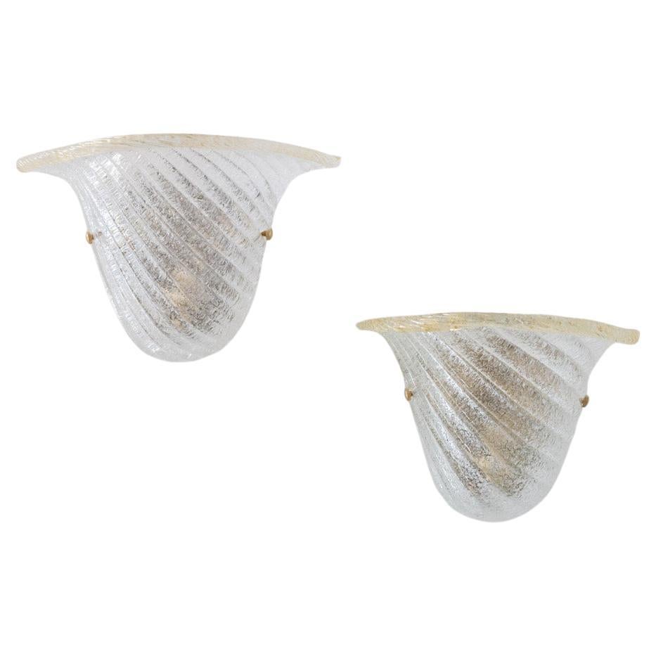 Coppia di appliques in vetro italiane