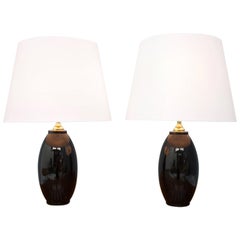 Pair of Italian Glass Table Lamps, 1970s