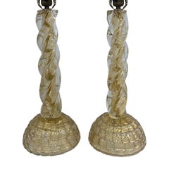 Pair of Italian Glass Table Lamps