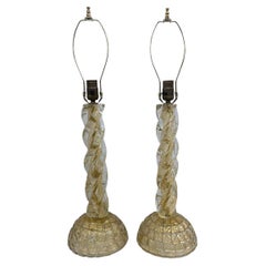 Pair of Italian Glass Table Lamps
