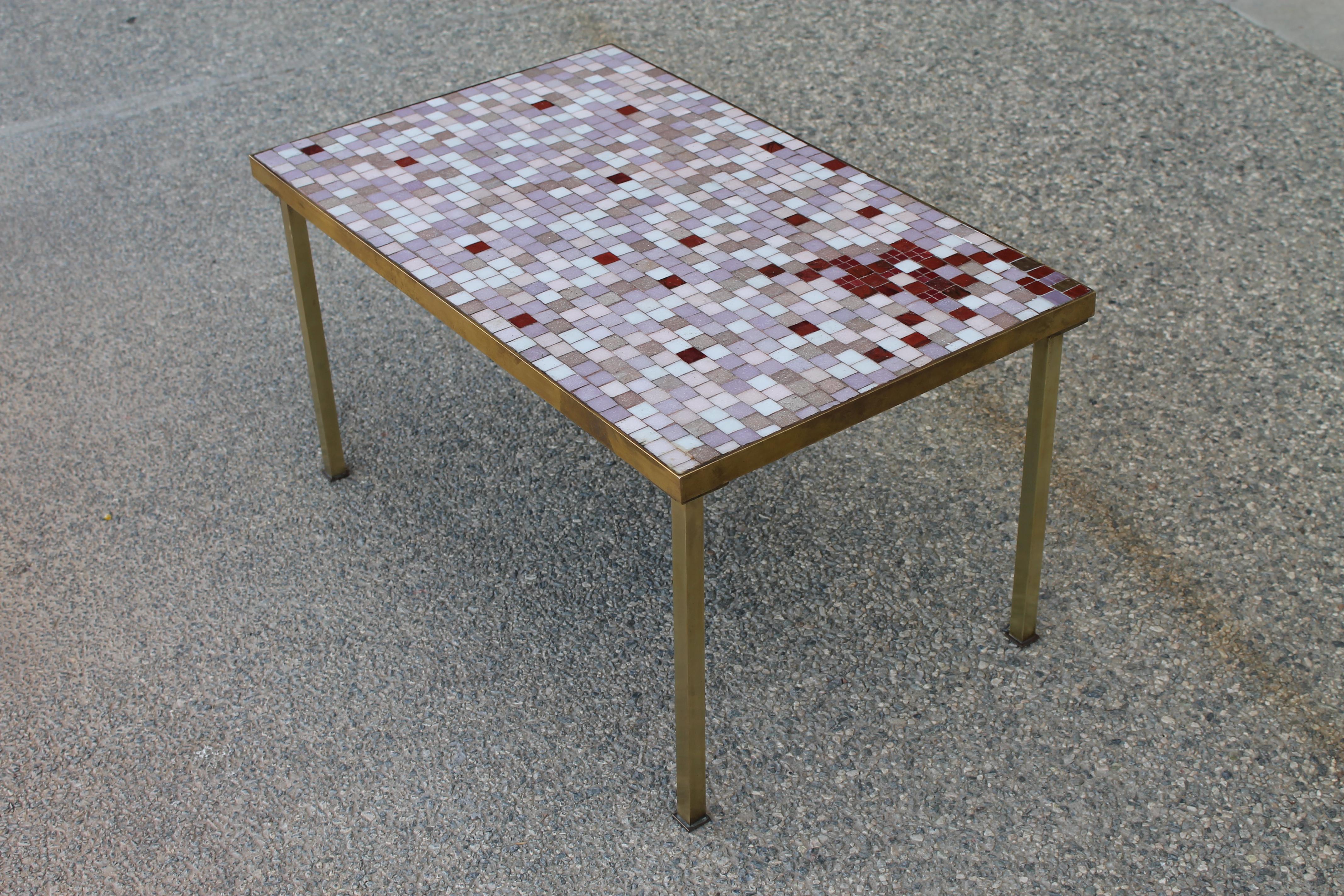 Pair of Italian Glass Tile Tables in the style of Harvey Probber 4