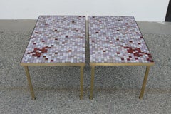 Pair of Italian Glass Tile Tables in the style of Harvey Probber