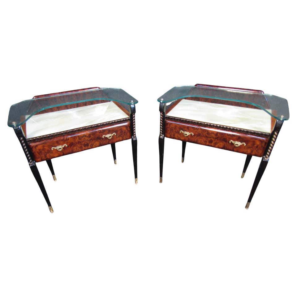 Pair Of Ebonized Marble Top Nightstands For Sale At 1stDibs Pair of ebonized marble top nightstands for sale at 1stdibs