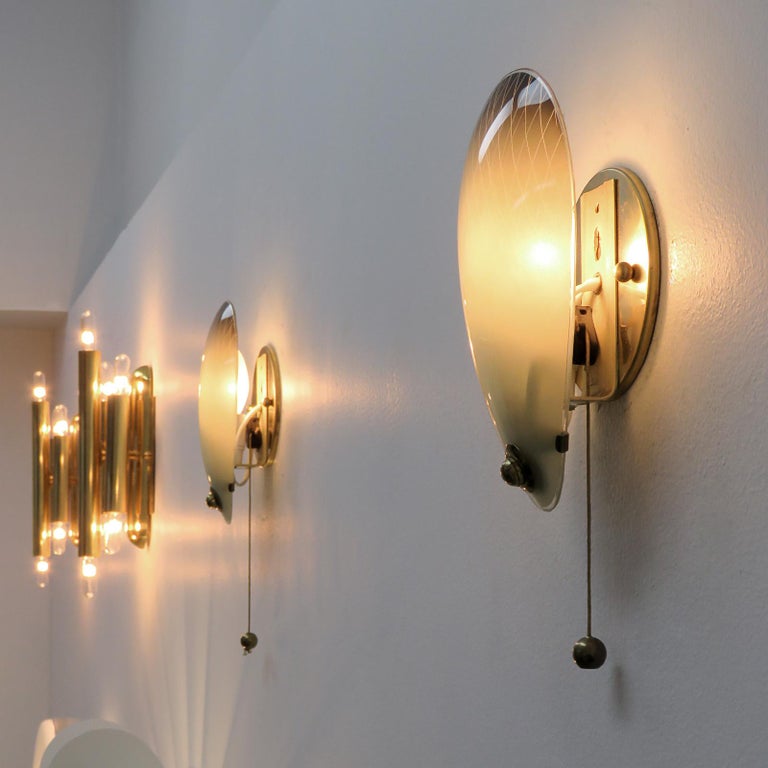 Pair of Italian Glass Wall Lights at 1stDibs
