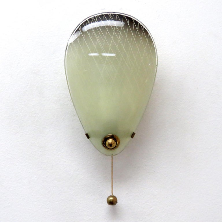 Pair of Italian Glass Wall Lights at 1stDibs