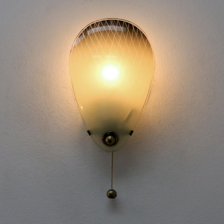 Pair of Italian Glass Wall Lights at 1stDibs