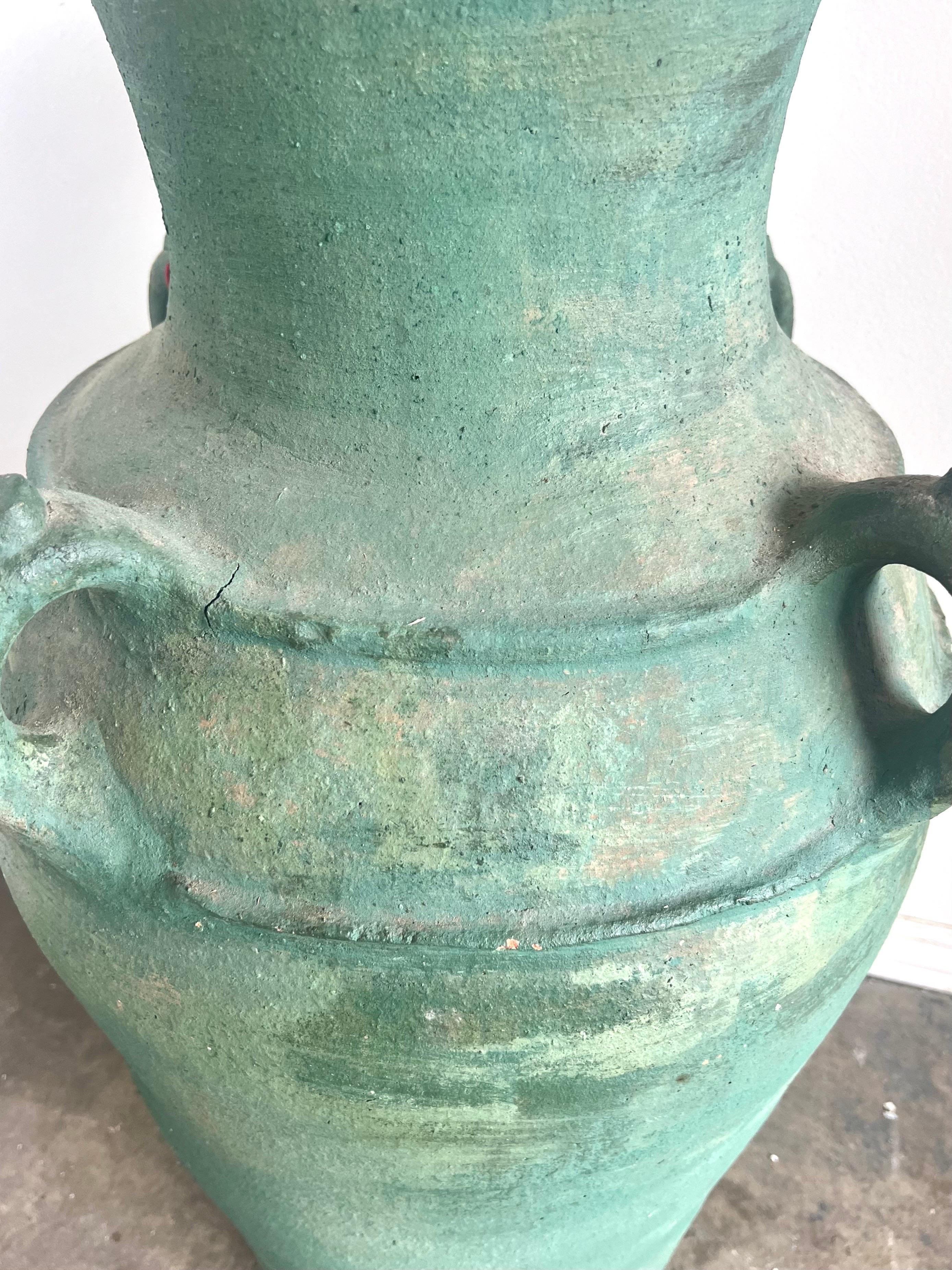 Pair of Italian Glazed Ceramic Urns C. 1930's For Sale 8