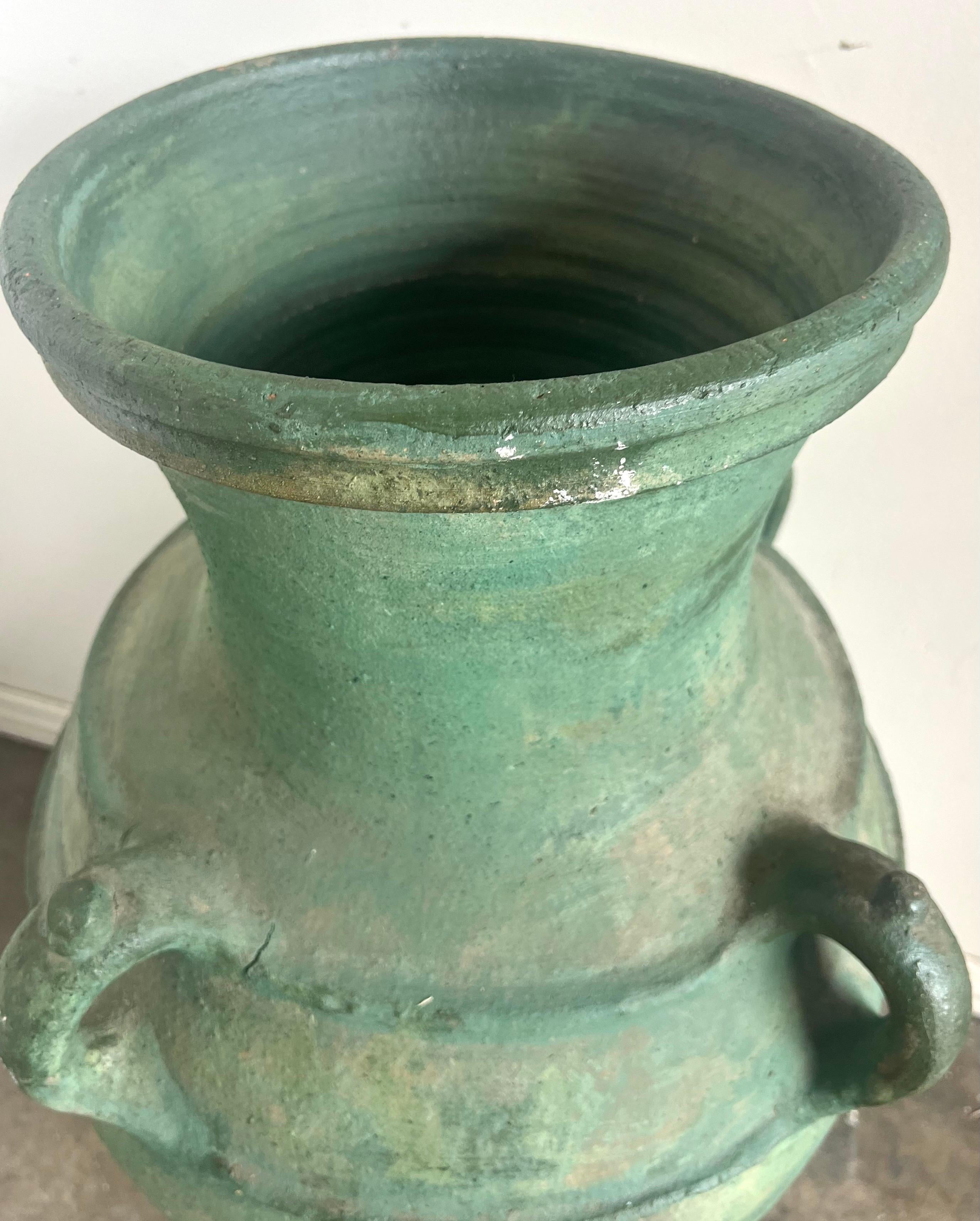 Pair of Italian Glazed Ceramic Urns C. 1930's For Sale 9