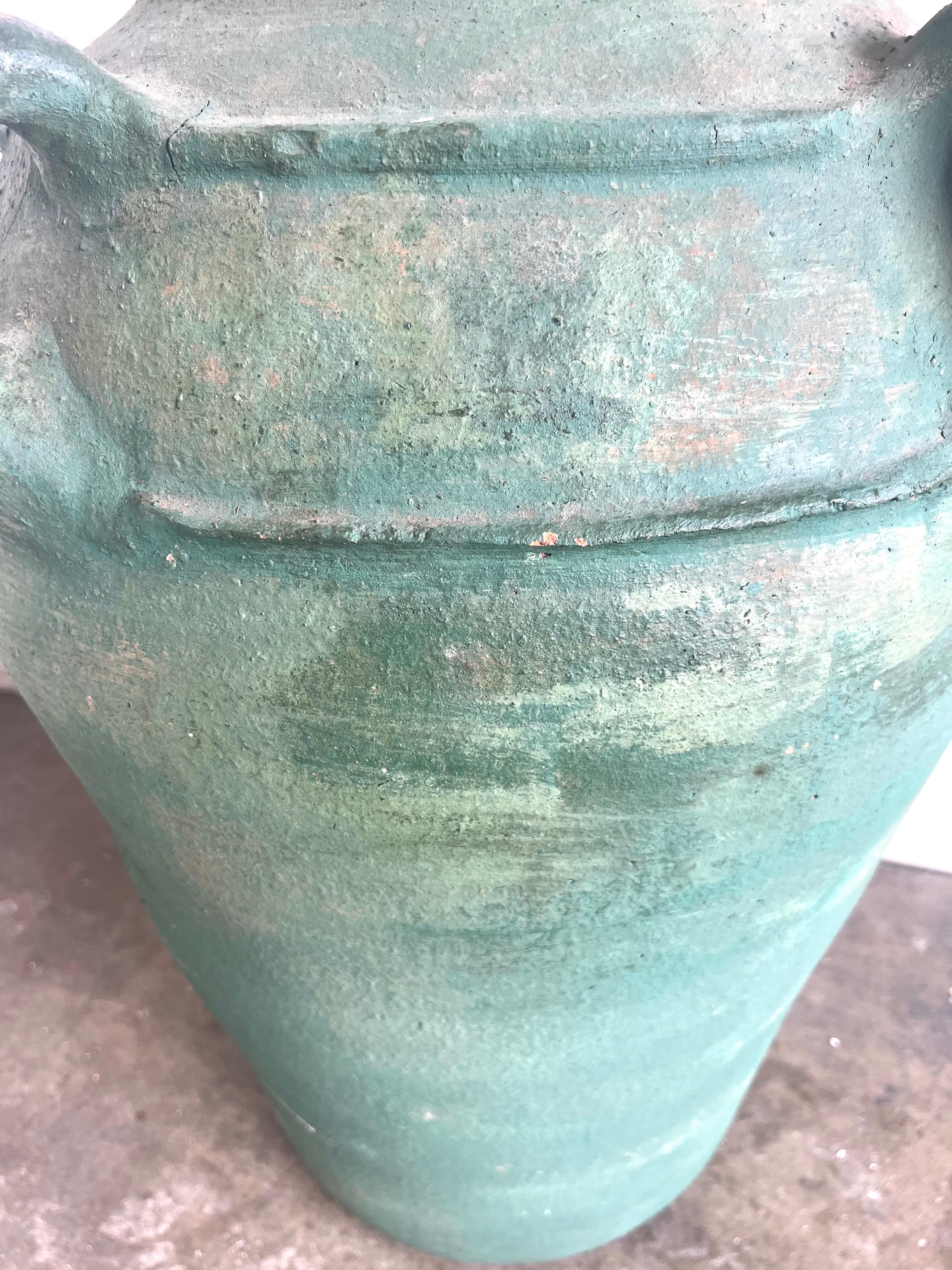 Pair of Italian Glazed Ceramic Urns C. 1930's For Sale 11