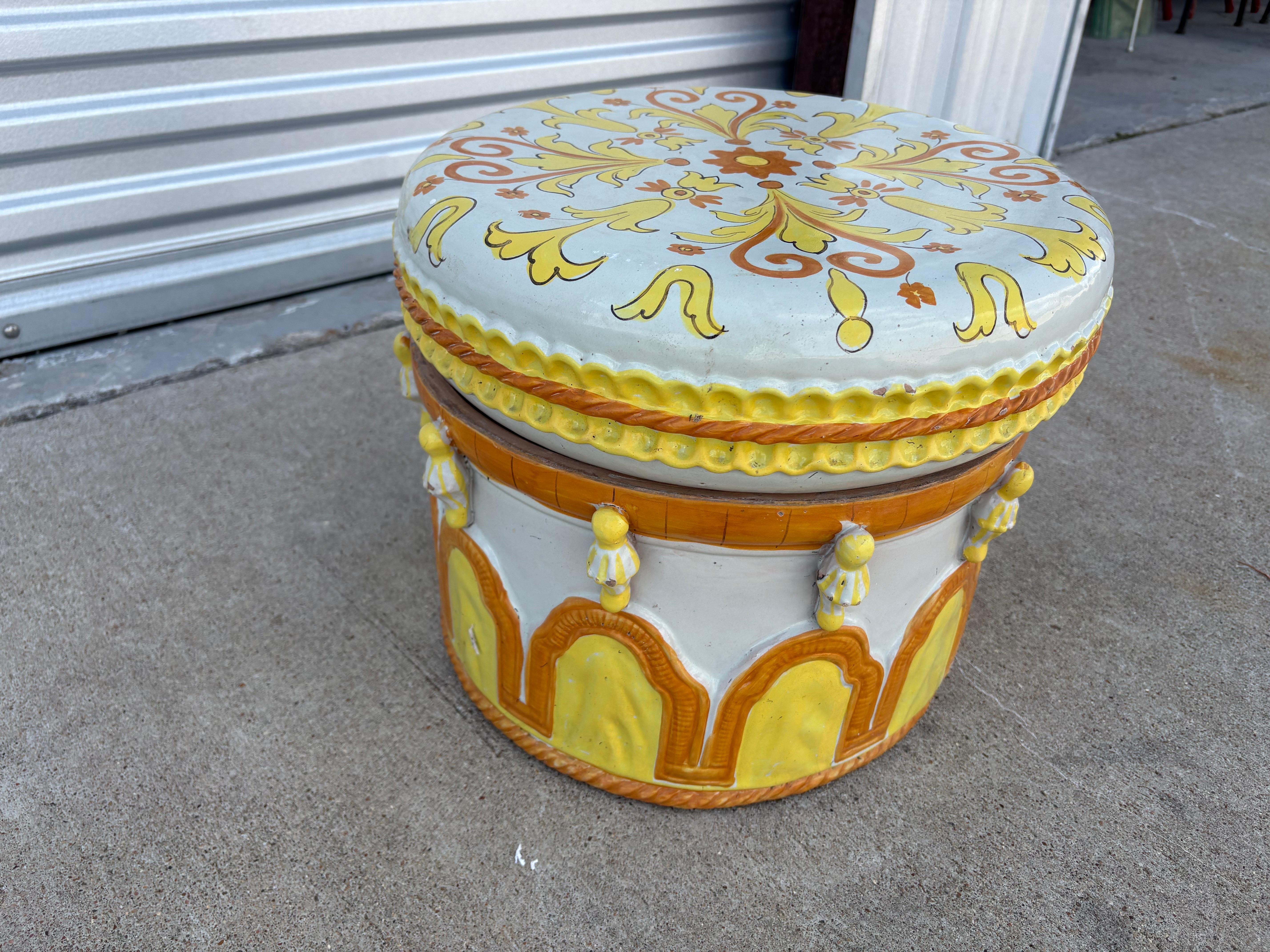 Pareja De Mesas Italianas De Terracota Esmaltada en Bueno estado para la venta en Houston, TX