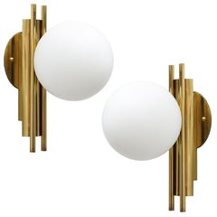 Pair of Italian Globe Wall Lights, 1950
