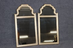 Pair of Italian Gold and Silver Gilt Regency Style Mirrors By LaBarge